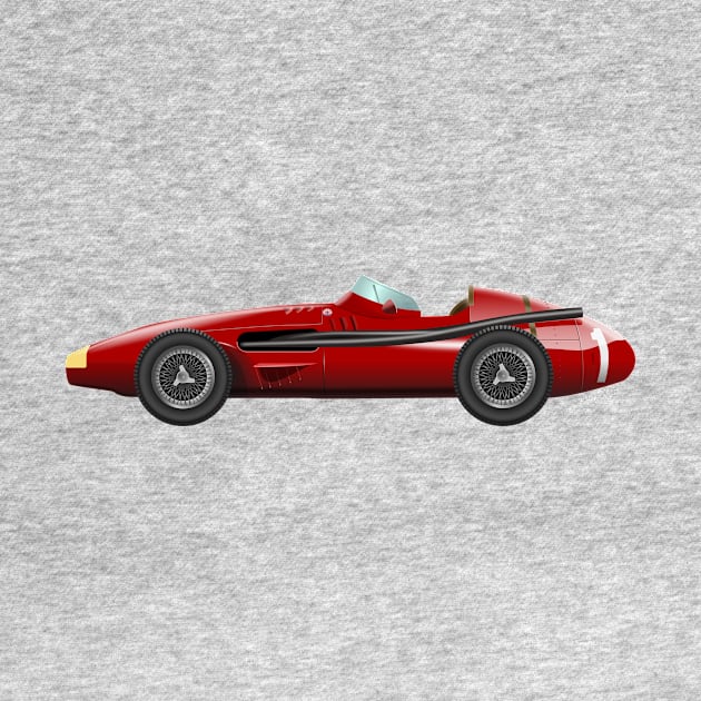 Maserati 250 F - Juan Manuel Fangio Illustration by Burro Wheel